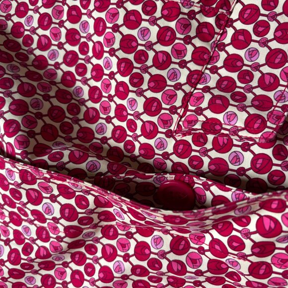 Gap Tulip Print Button Front Coat With Self Belt Red Pink Size XS - Picture 5 of 8